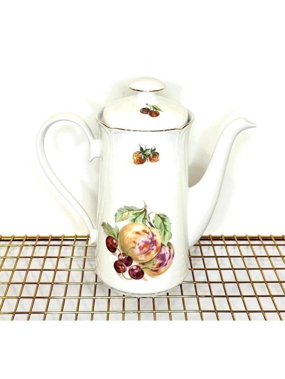 Vintage German Graf Von Henneberg Ilmenau Porcelain Coffee Pot with Lid